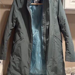 Lands' End Women's Light Blue Jacket with Navy Label